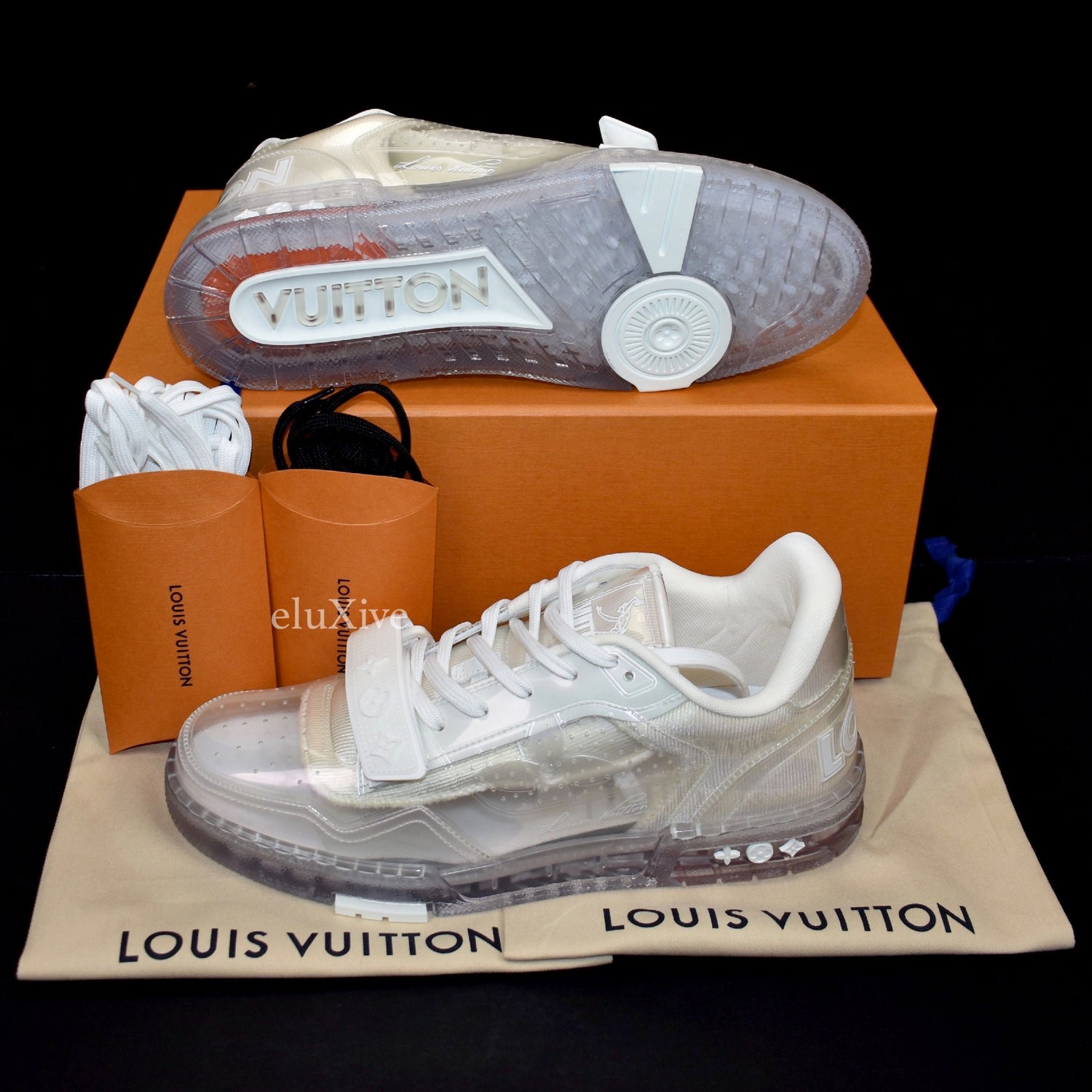 Louis Vuitton Transparent/Beige Monogram PVC Trainer Sneakers Size