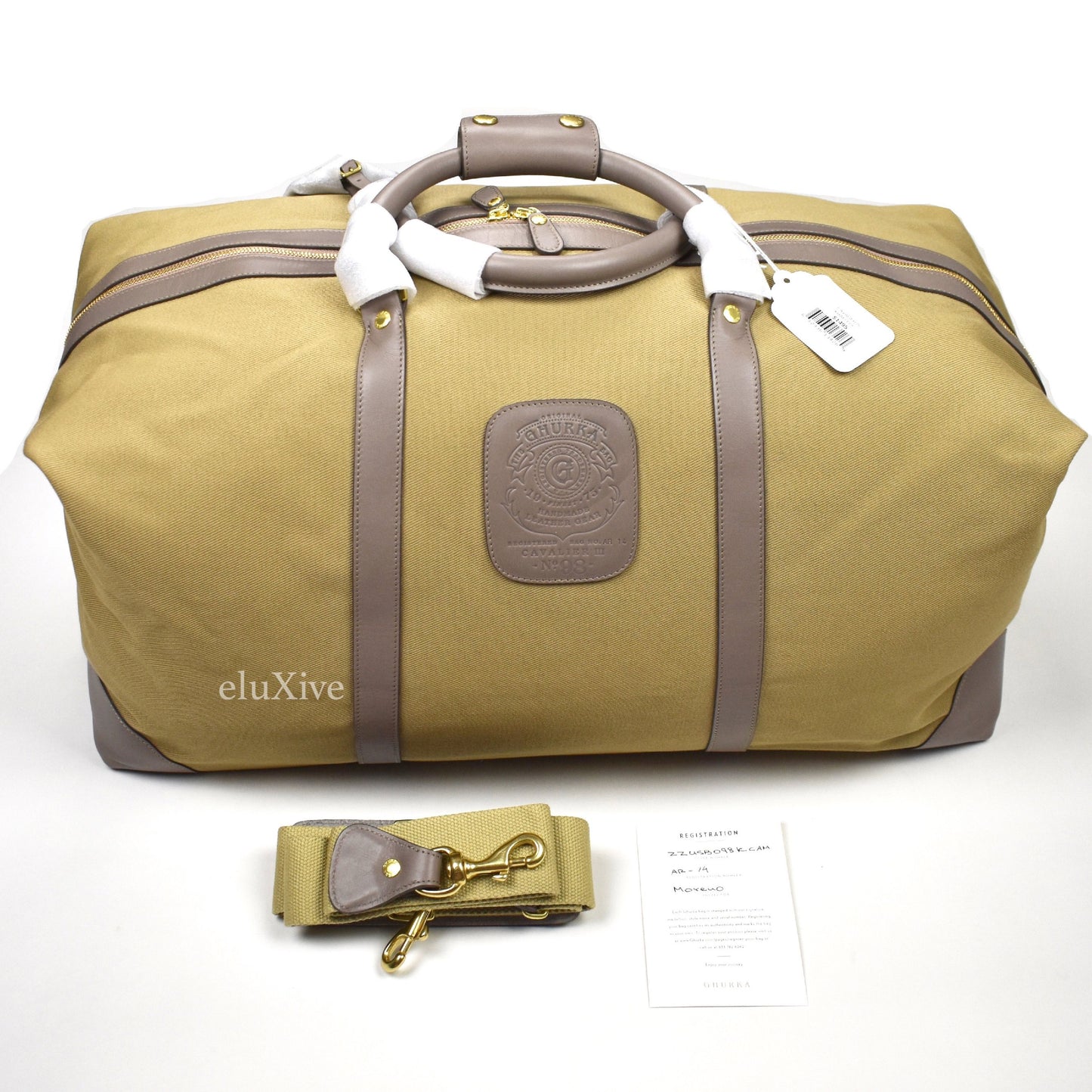 Ghurka - Leather & Canvas Cavelier III No. 98 Duffle Bag (Khaki)