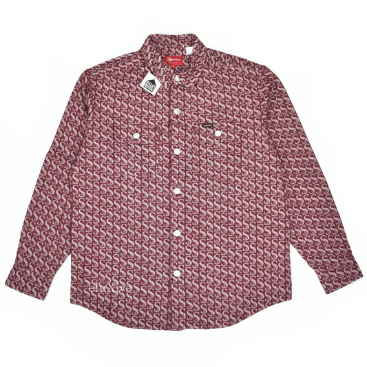 Supreme - Monogram Denim Button Down Shirt (Red)