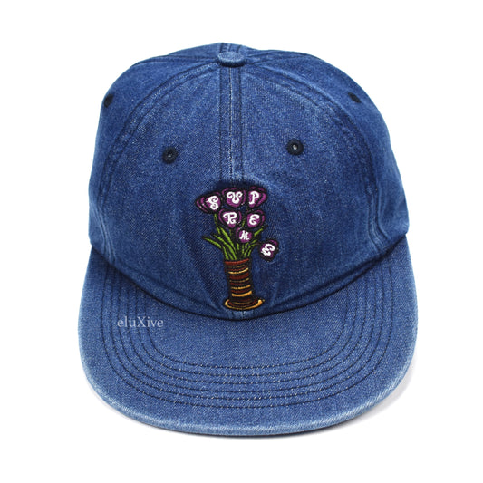 Supreme - Denim Flowers Logo Hat
