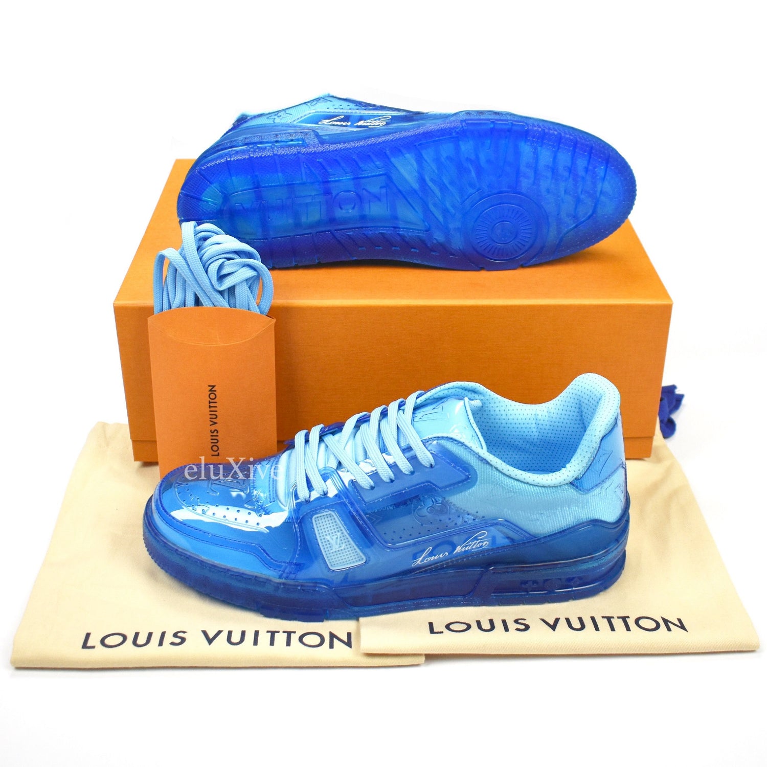 Virgil Abloh's Louis Vuitton LV Trainers  Blue & Pink Transparent Plastic  