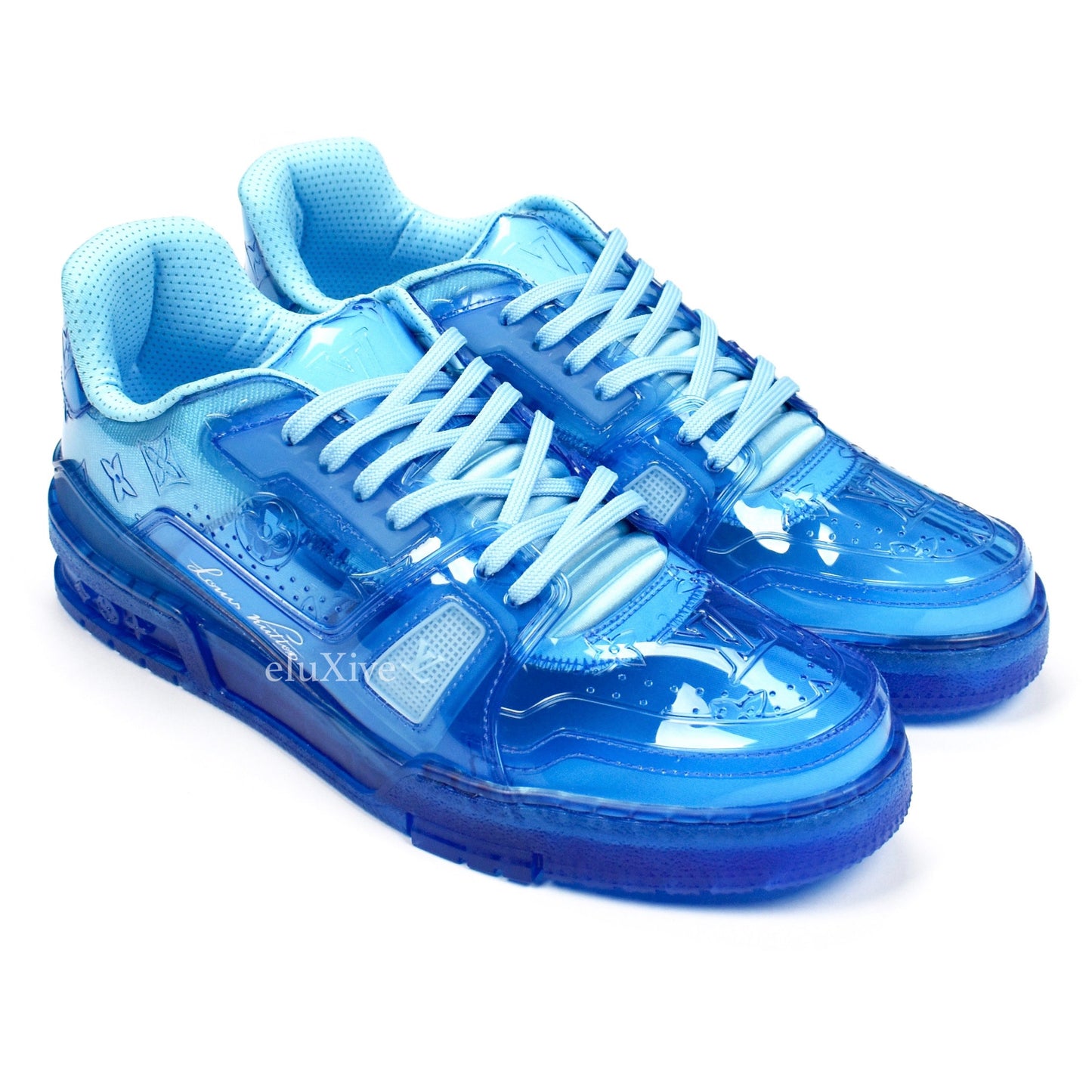 Louis Vuitton - Transparent Blue Trainer Sneakers – eluXive