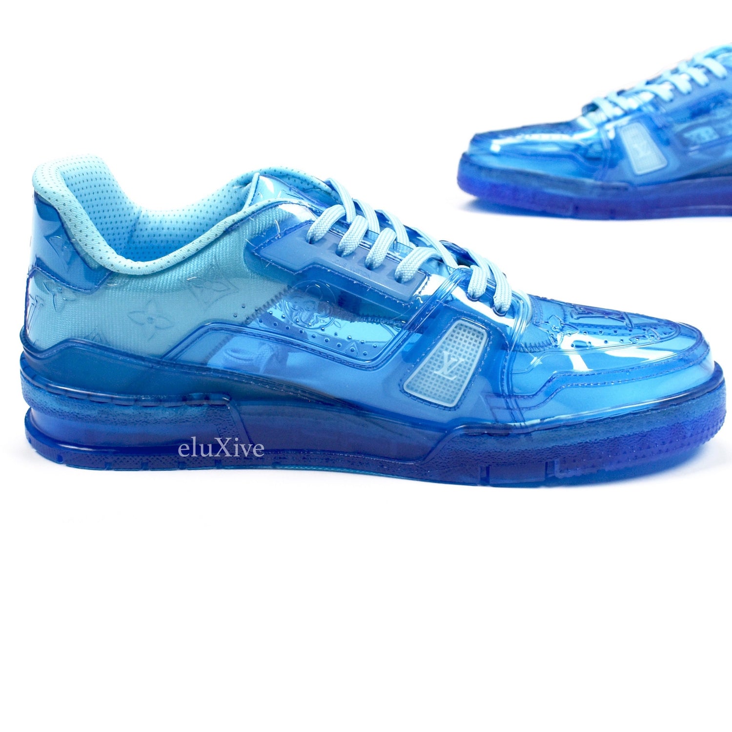 Louis Vuitton Men's Transparent Clear Blue Trainer sneakers Size 7.5  US