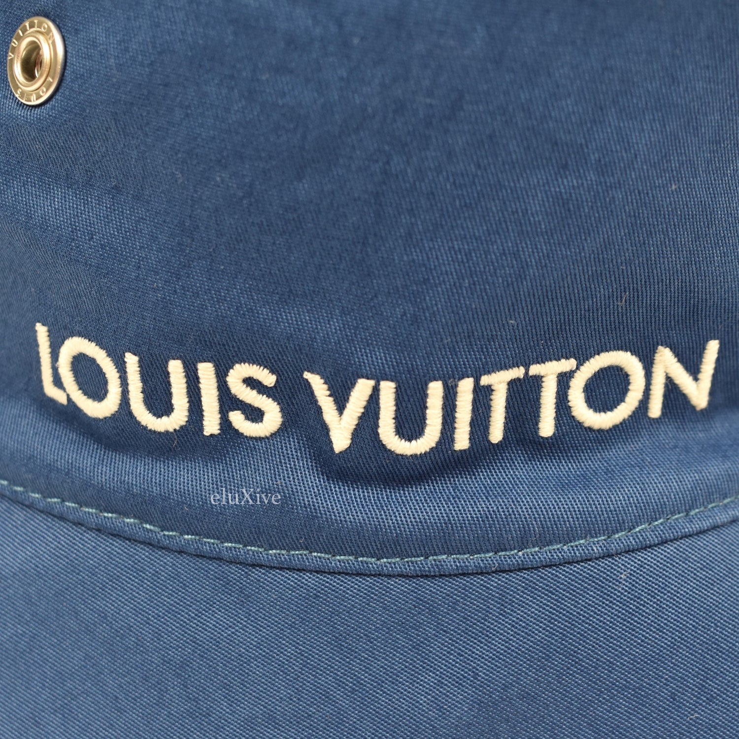 Louis Vuitton Monogram Denim Fringe Bob Bucket Hat M Blue