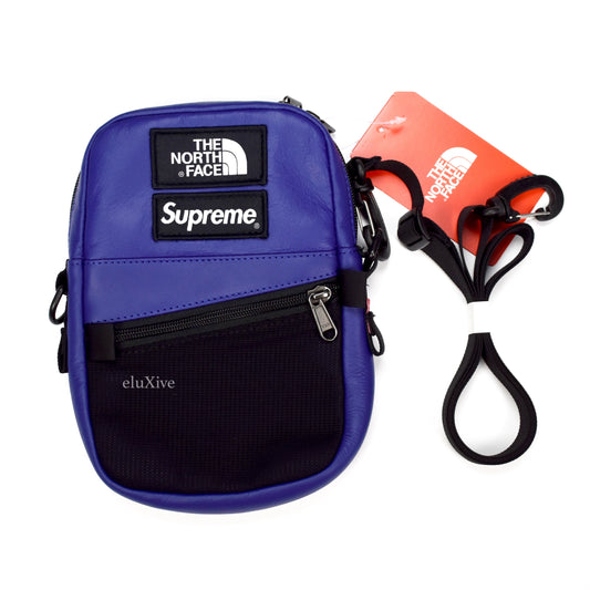 Supreme x The North Face - Blue Leather Shoulder Bag