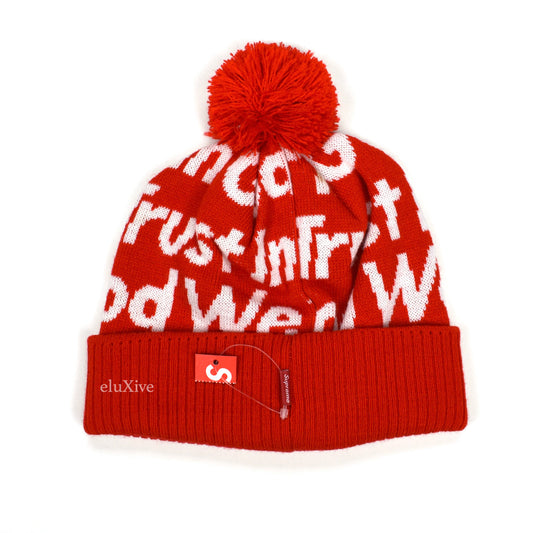 Supreme - In God We Trust Beanie (Red)
