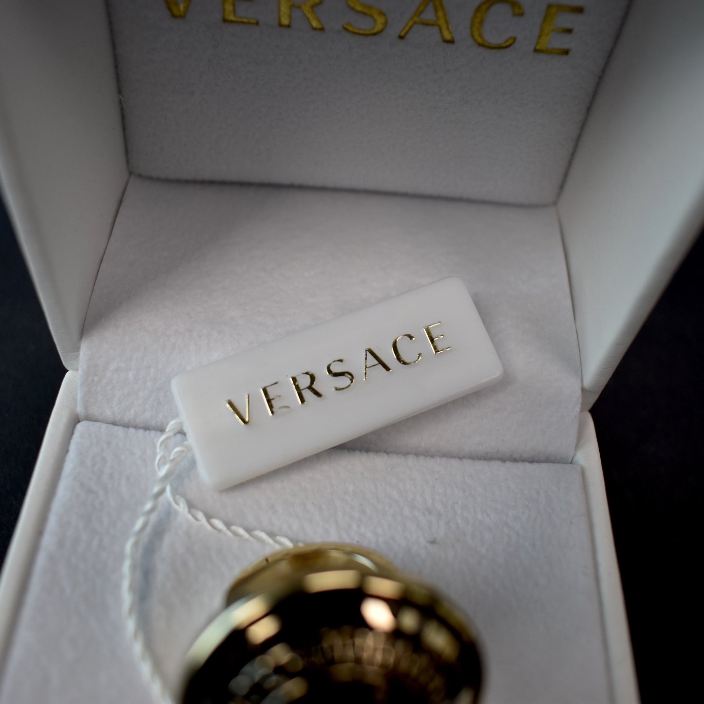 Versace - Gold Enamel Medusa Statement Ring