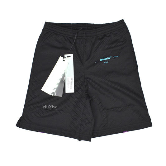 Off-White - Black Mesh Gradient Logo Shorts