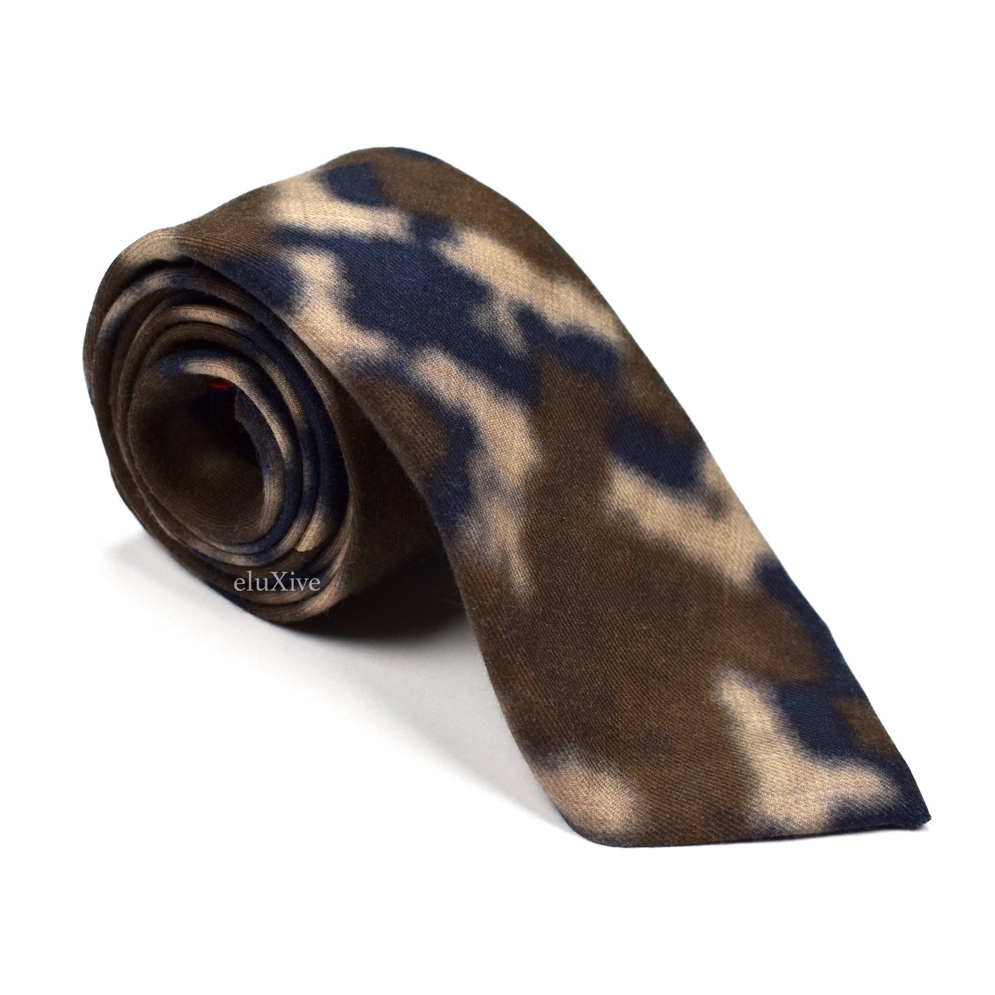 Isaia - Brown Watercolor Woven Wool Tie