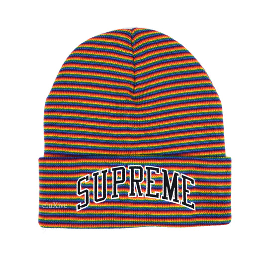 Supreme - Rainbow Stripe Arc Logo Beanie