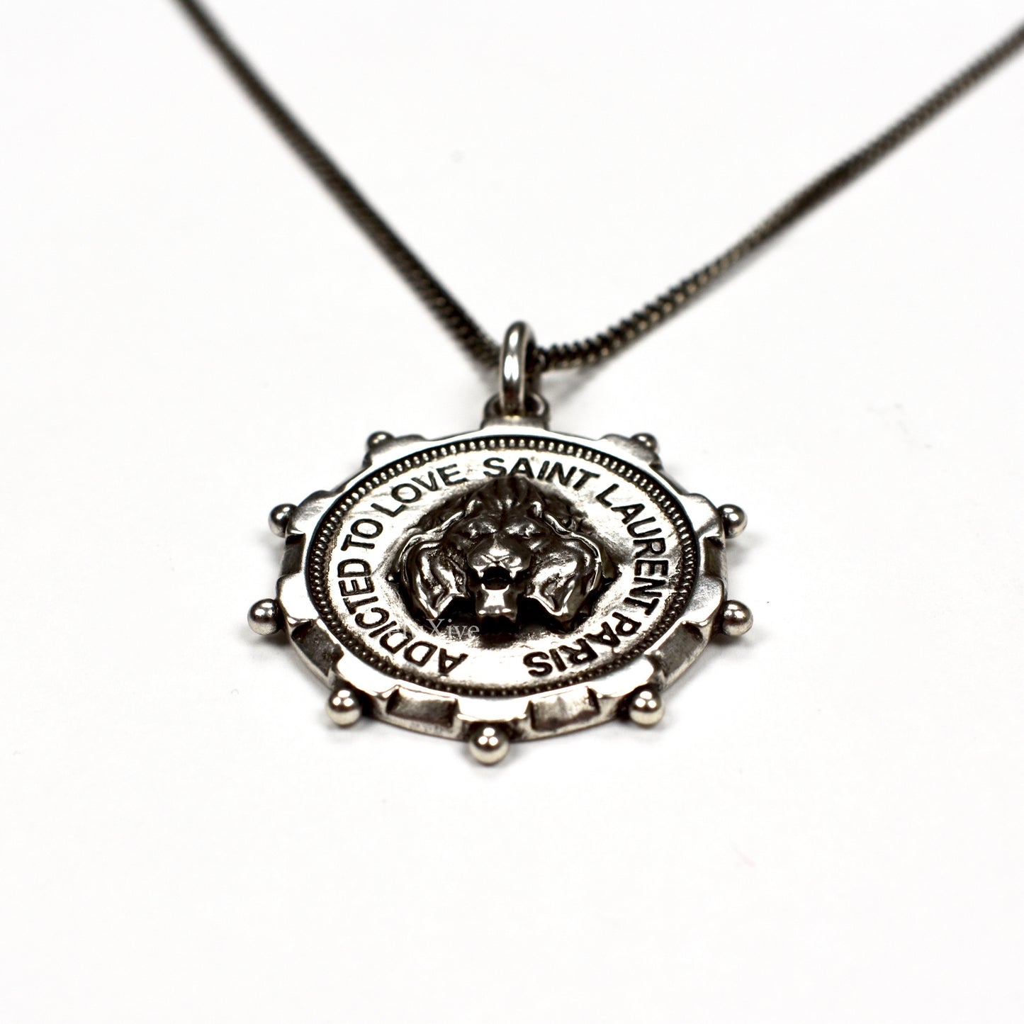 Saint Laurent - Silver Lion Pendant Necklace