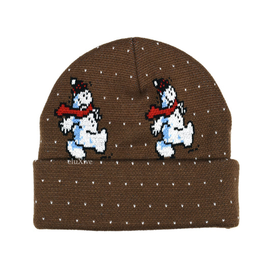 Supreme - Snowman Logo Knit Beanie (Brown)