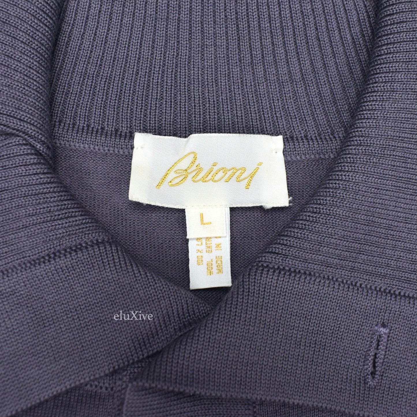 Brioni - Slate Purple 4-Button Wool Polo Sweater