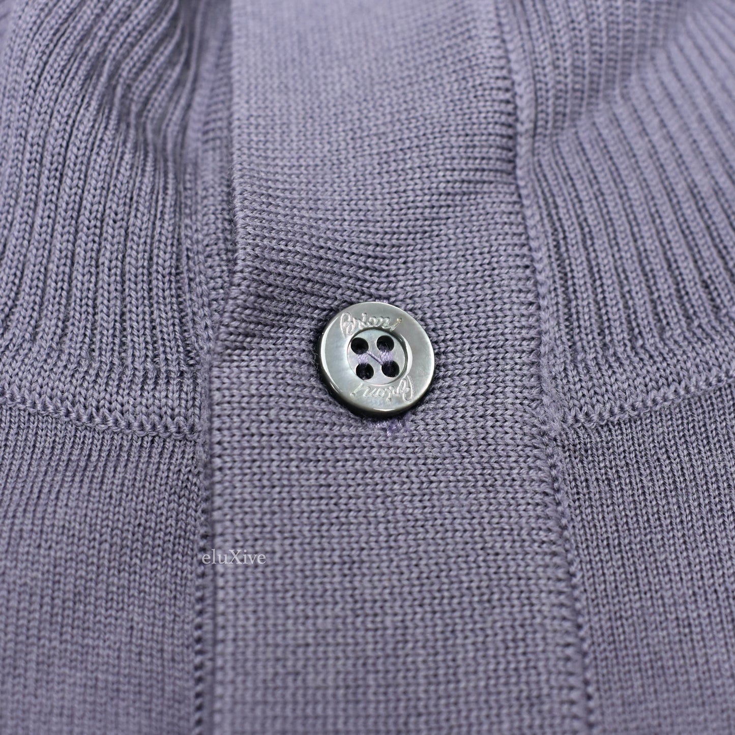 Brioni - Slate Purple 4-Button Wool Polo Sweater