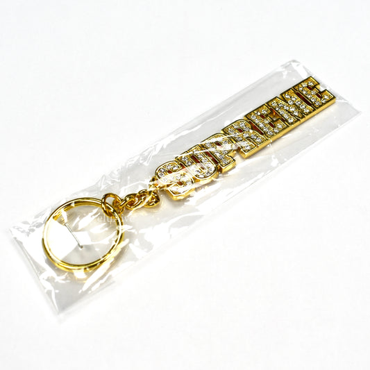 Supreme - Gold Block Bling Logo Keychain