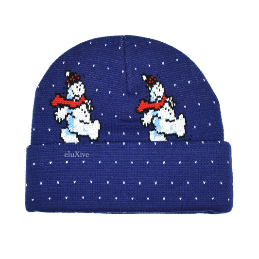 Supreme - Snowman Logo Knit Beanie (Navy)
