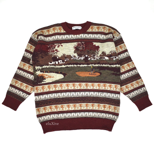 Burberry - Vintage Golf Course Logo Knit Sweater (Red)