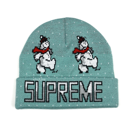 Supreme - Snowman Logo Knit Beanie (Mint Blue)