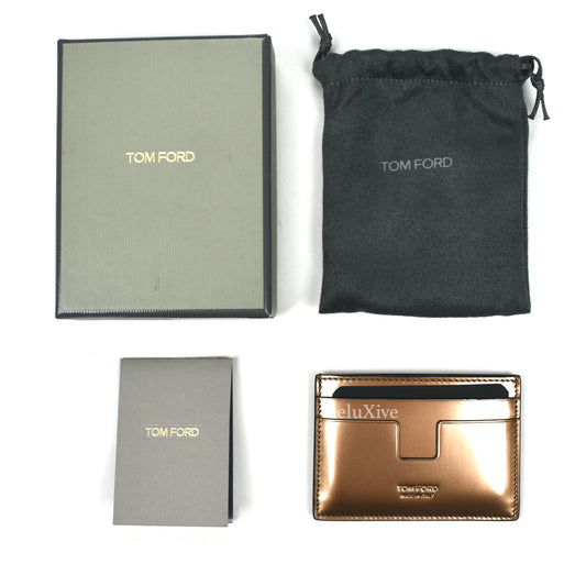 Tom Ford - Metallic Bronze Leather Card Holder