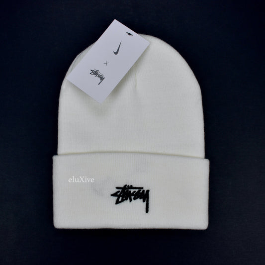 Nike x Stussy - White Logo Embroidered Beanie