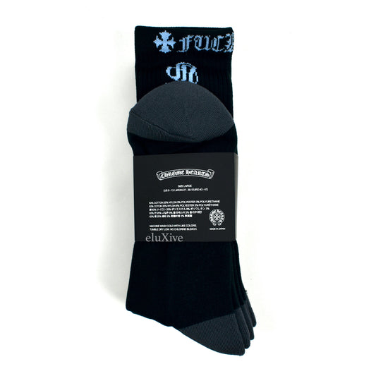Chrome Hearts - Black Logo Knit Socks (3-Pack)