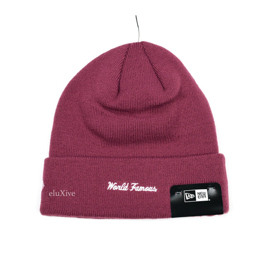 Supreme x New Era - Plum Box Logo Beanie