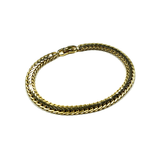 Dior - 7.25" Gold Herringbone Chain Bracelet