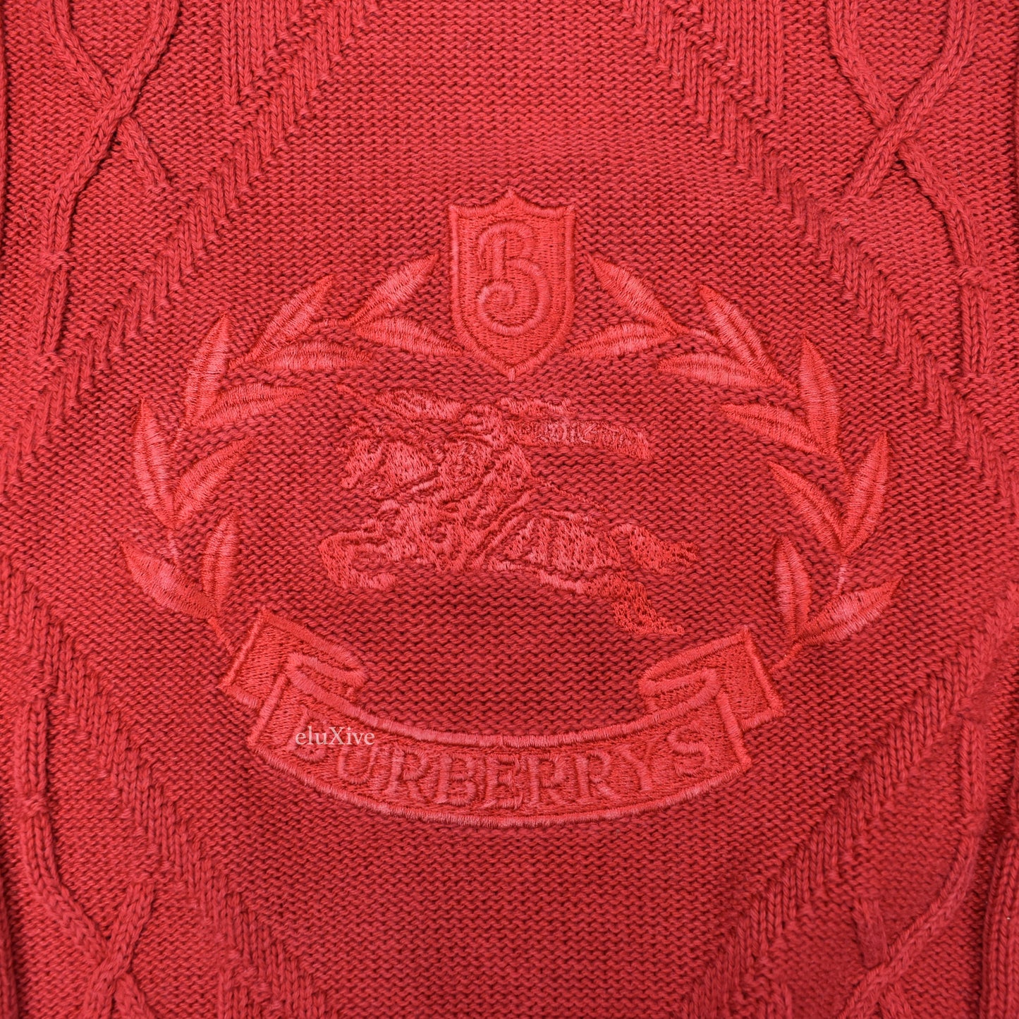Burberry - Red Vintage Crest Logo Sweater