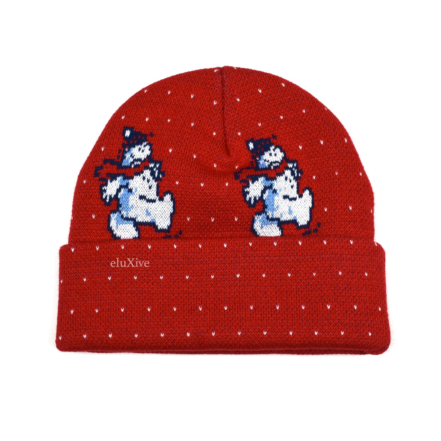 Supreme - Snowman Logo Knit Beanie (Red)