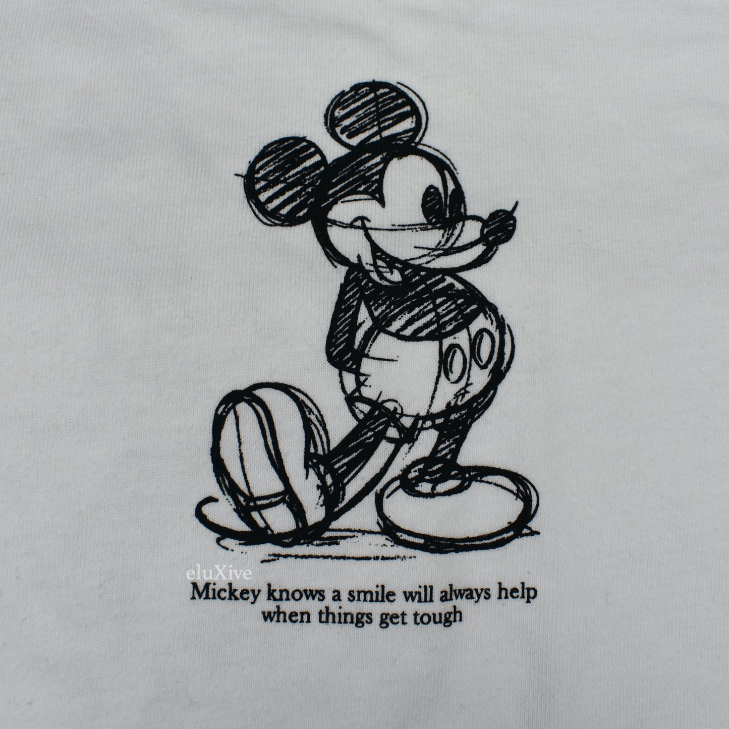 Undercover x GU - White Mickey Mouse Sketch T-Shirt