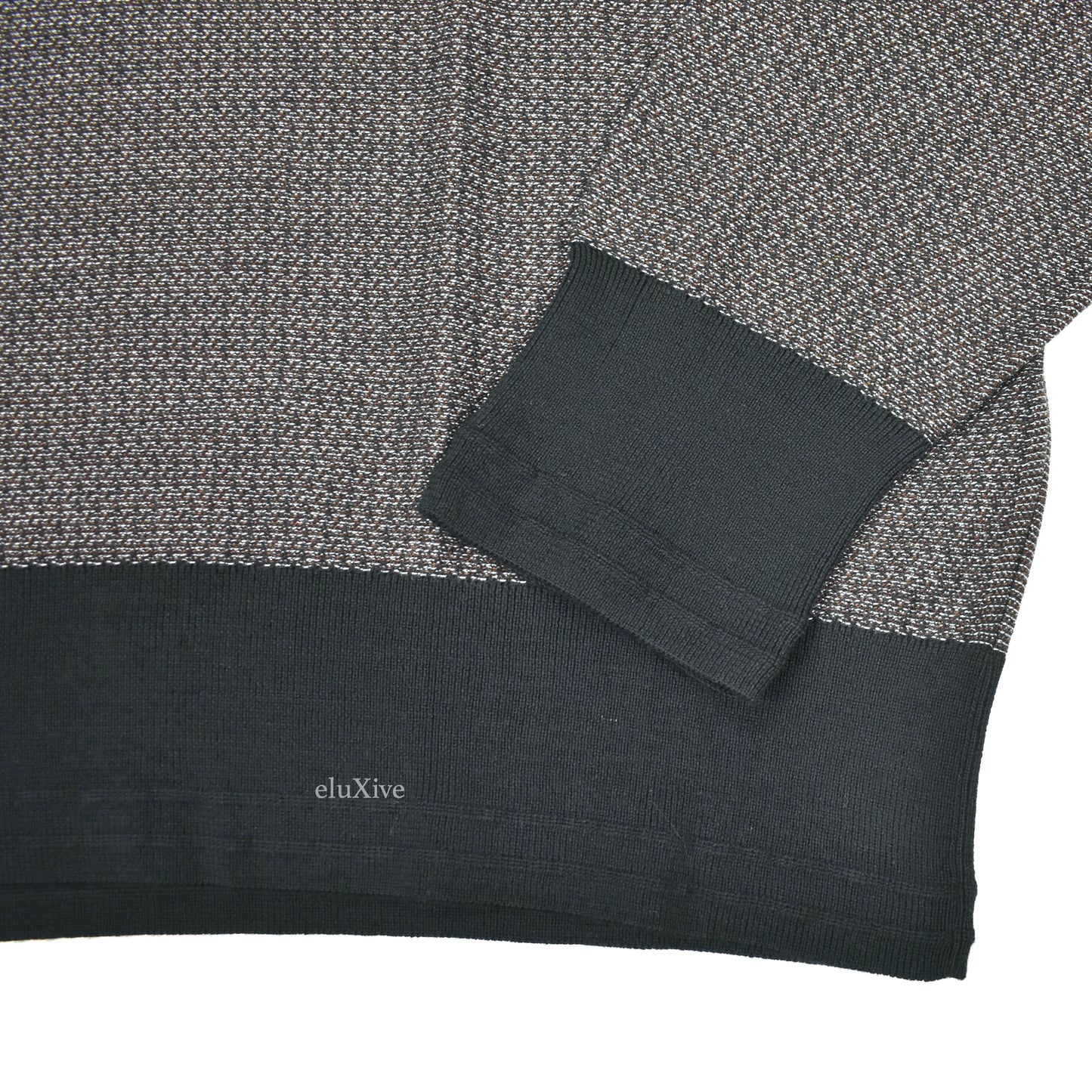 Tom Ford - Brown/Black/Gray Knit Polo Sweater