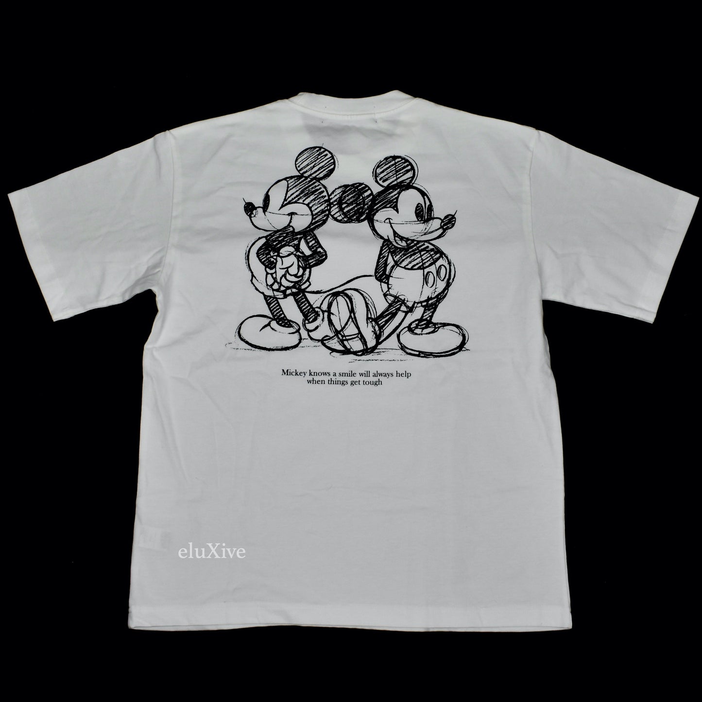 Undercover x GU - White Mickey Mouse Sketch T-Shirt