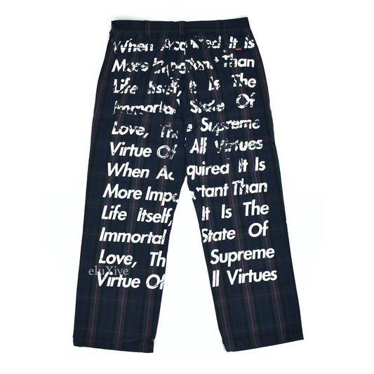Supreme x Junya Watanabe - Printed Work Pants (Navy Plaid)