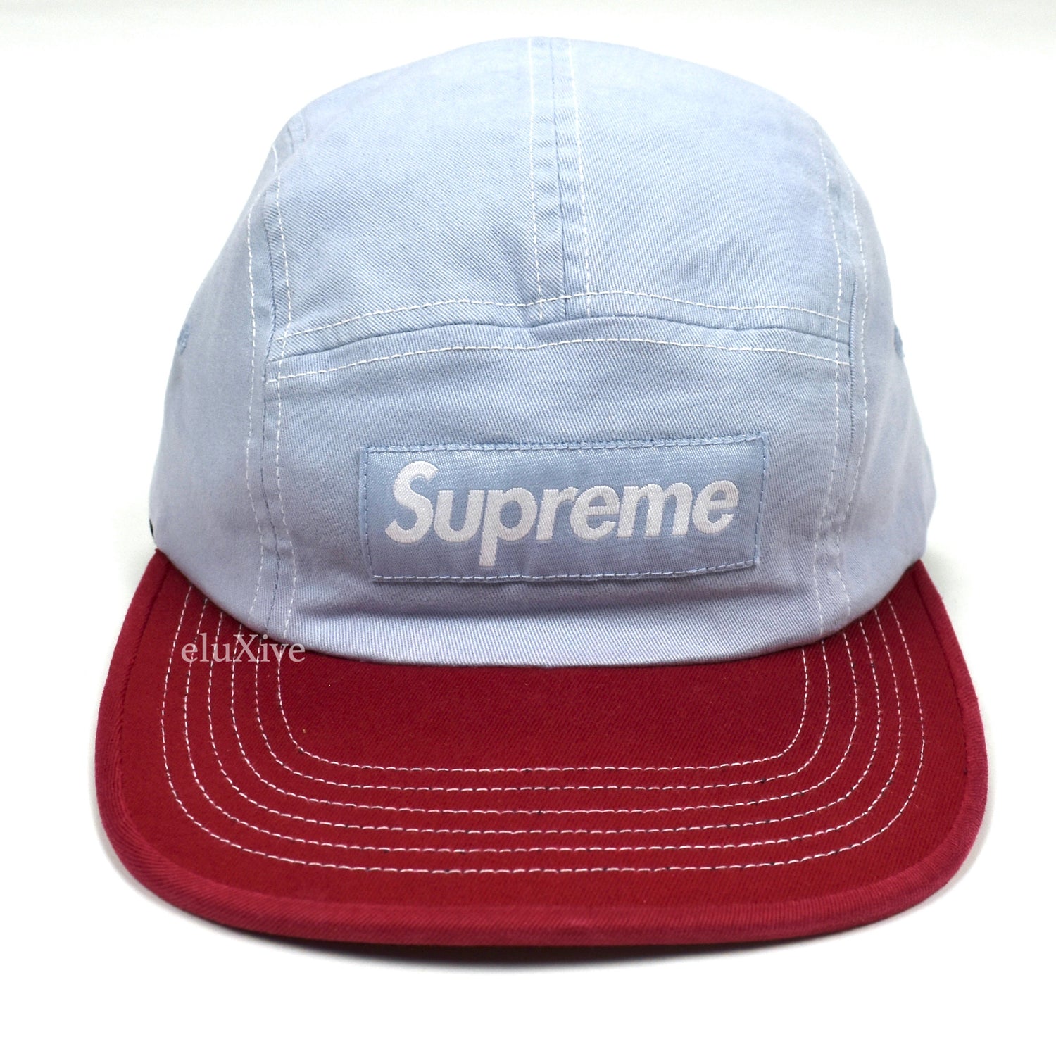 Supreme - 2 Tone Box Logo Hat (Light Blue/Red) – eluXive