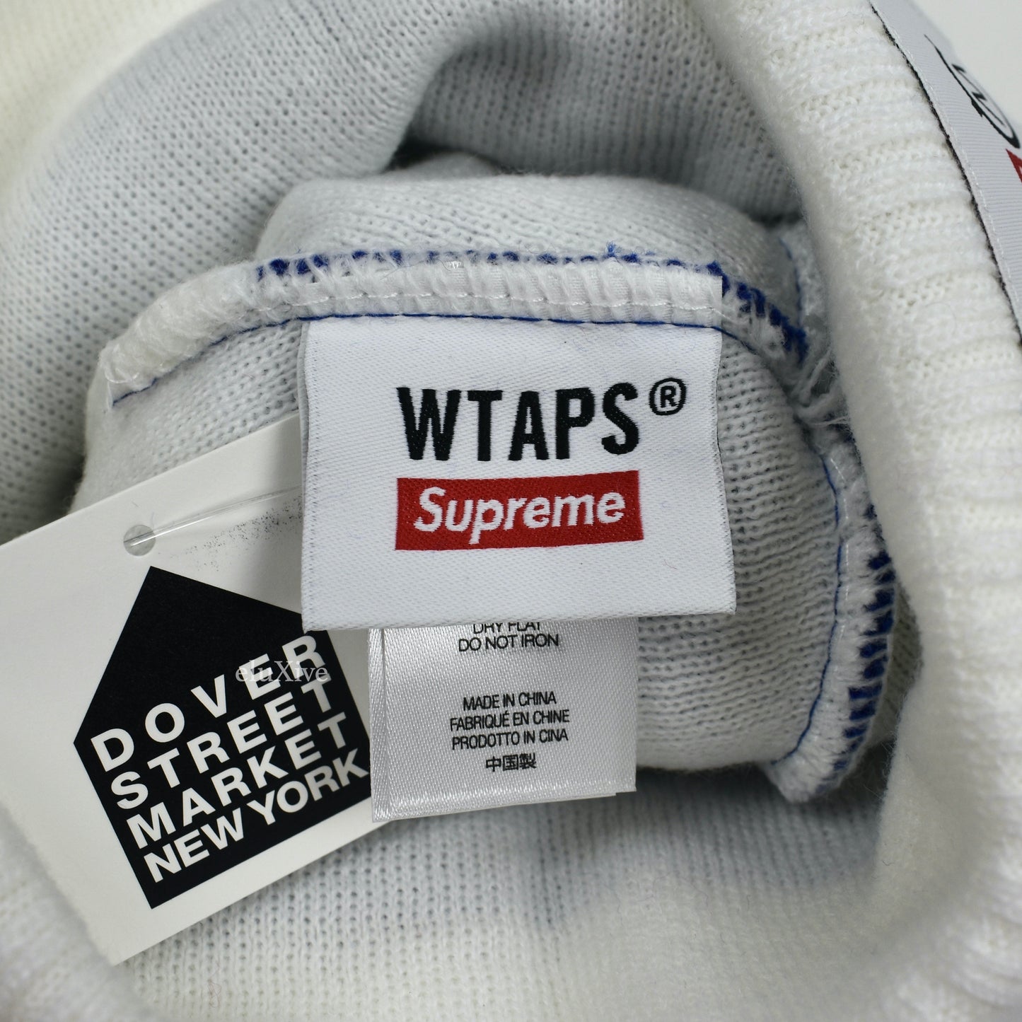 Supreme x WTAPS - Logo Knit Beanie (Blue)