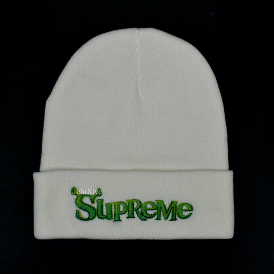 Supreme - Shrek Logo Beanie (White)