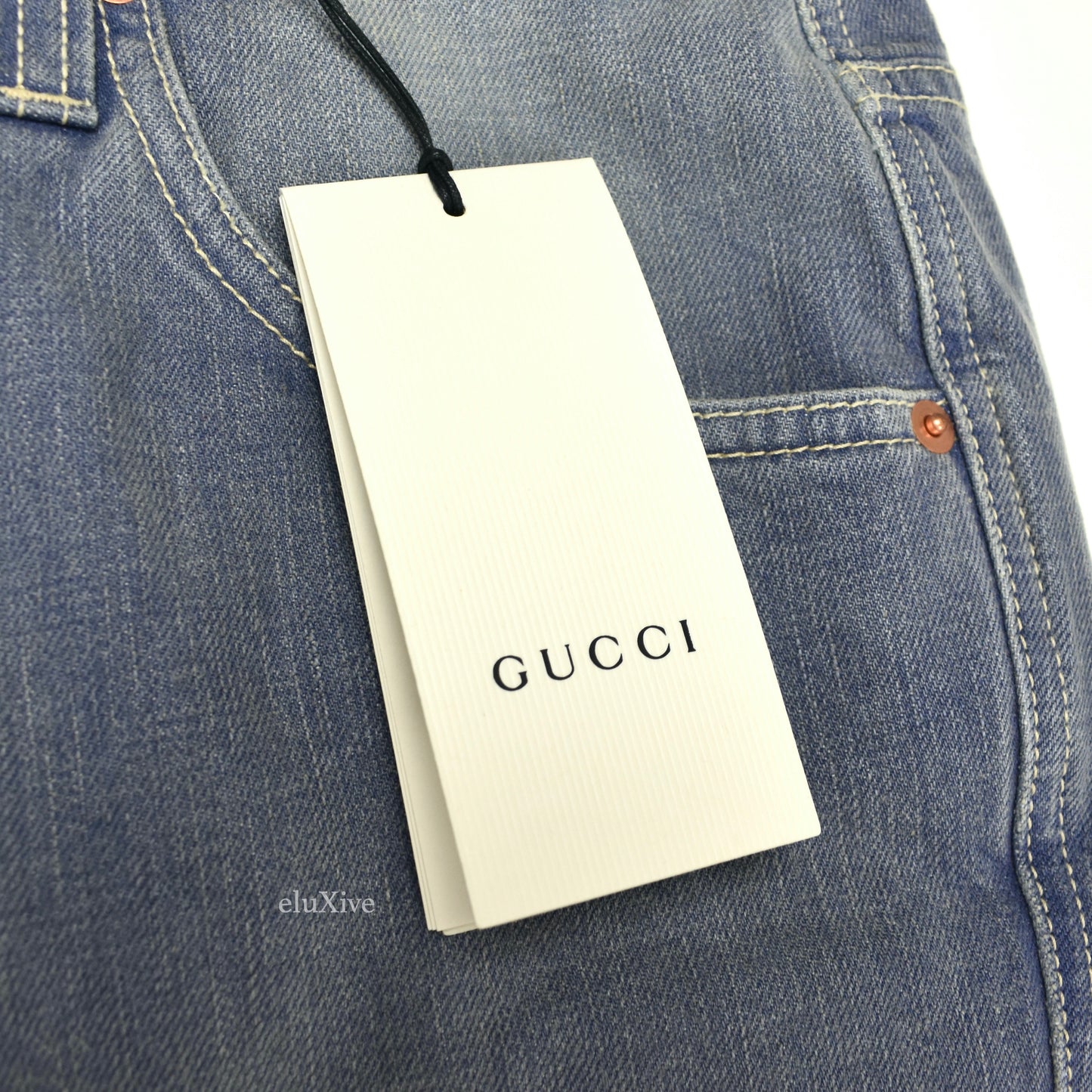 Gucci - 'Orgasmique' Patch Logo Flared Denim Jeans