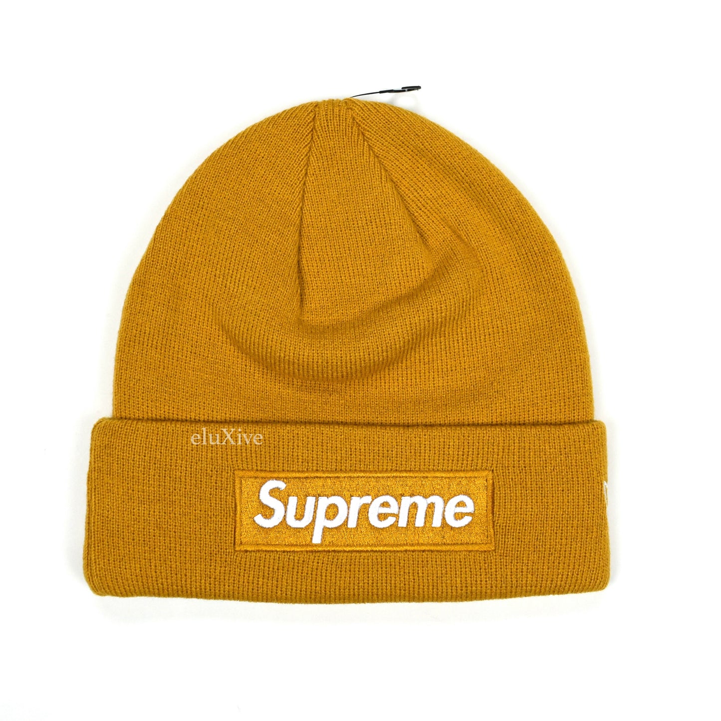 Supreme x New Era - Mustard Box Logo Beanie (FW21)