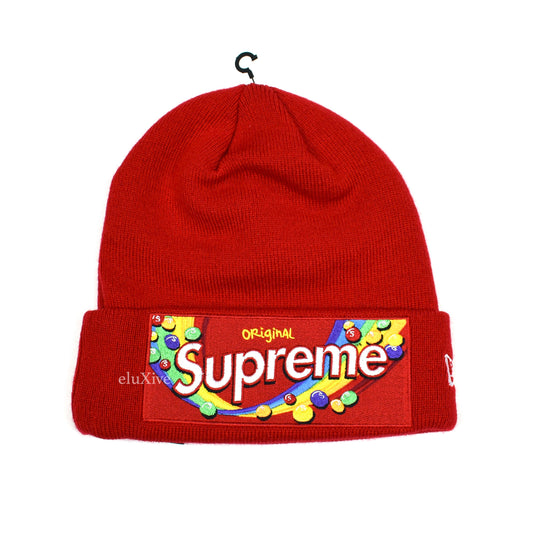 Supreme x New Era - Skittles Logo Beanie (Red)