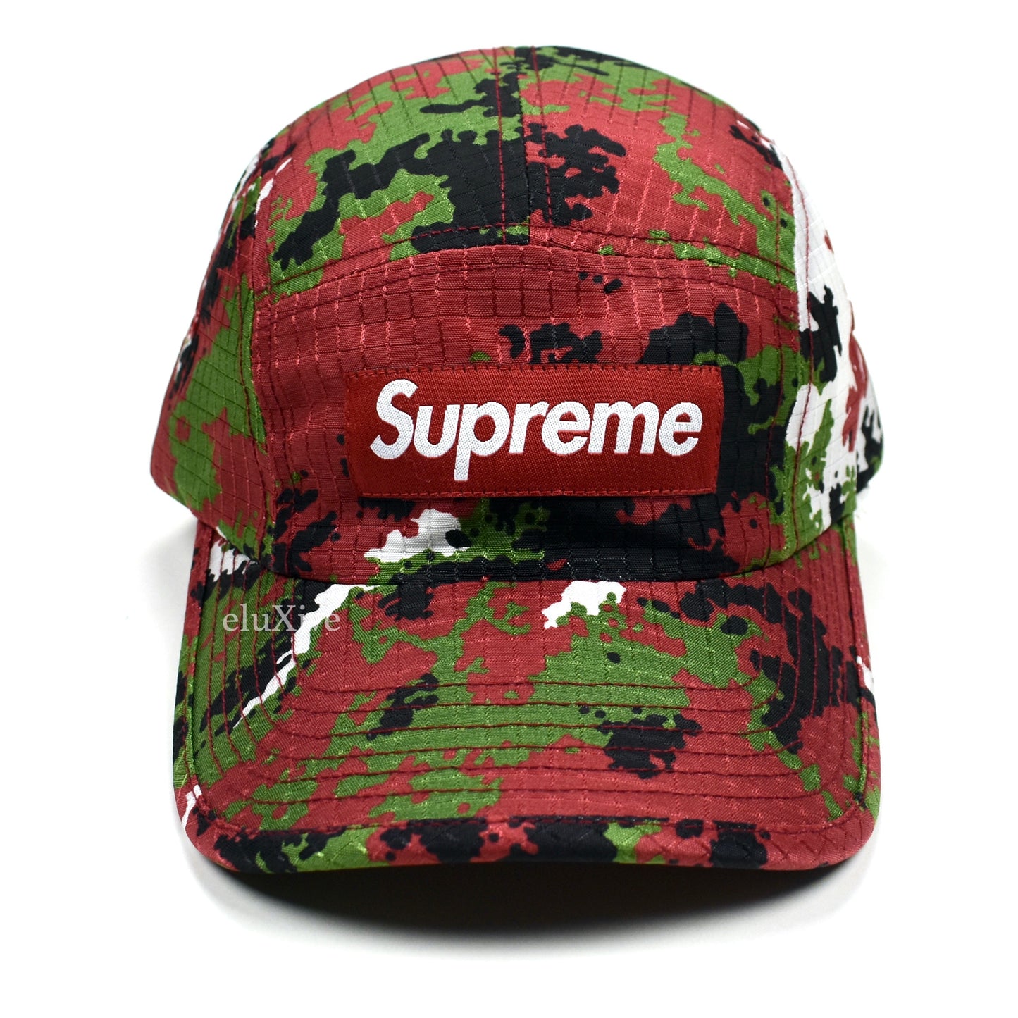 Supreme - Red Camo Ripstop Military Box Logo Hat