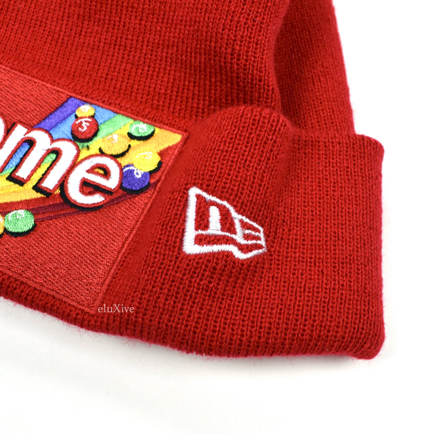 Supreme x New Era   Skittles Logo Beanie Red – eluXive