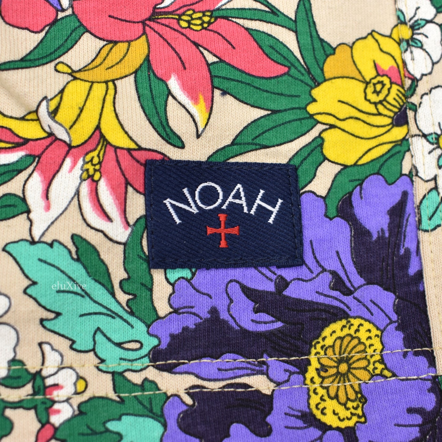 Noah - Floral Print Rugby Shorts (Beige)
