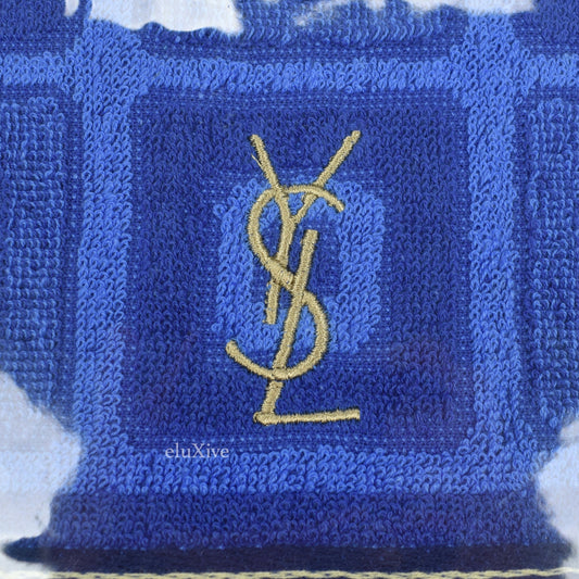 Yves Saint Laurent - Blue Logo Geometric Pattern Hand Towel (Medium)