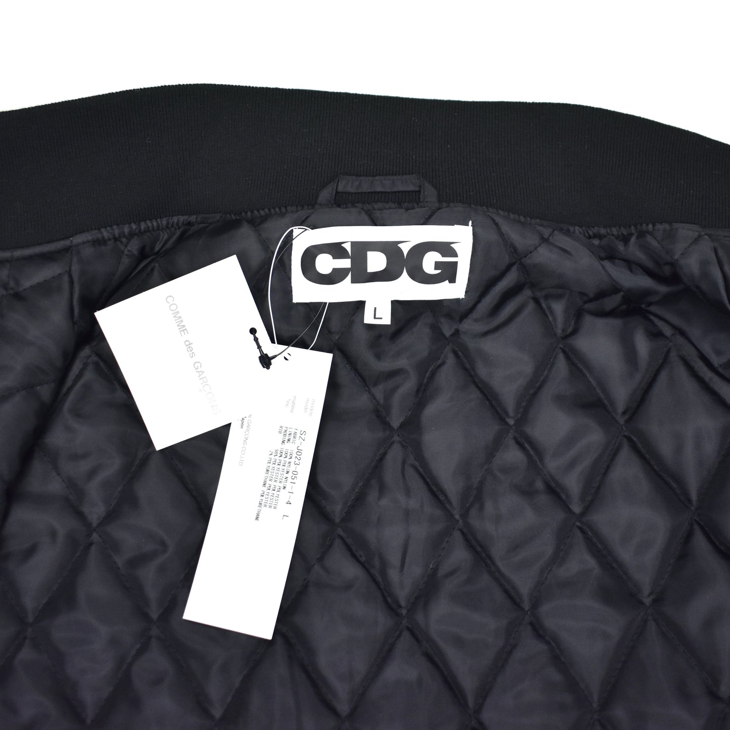 Comme des Garcons - Black Quilted Nylon Varsity Jacket