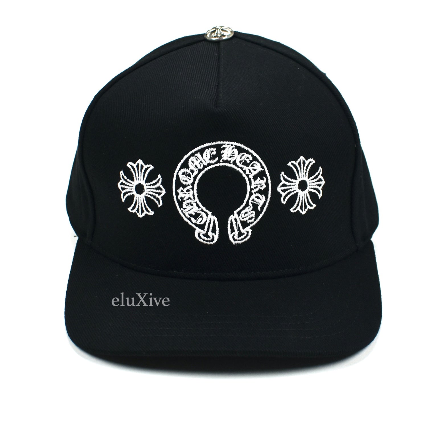 Chrome Hearts Black Denim Horseshoe Logo Hat – Savonches