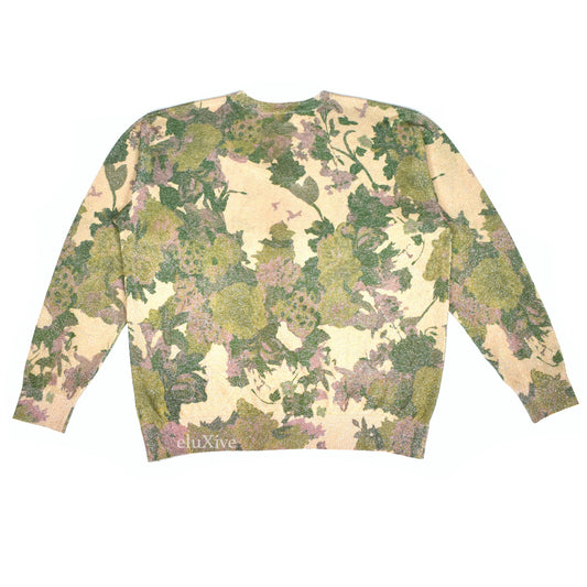 Dries Van Noten - Metallic Woven Viscose Floral Print Sweater