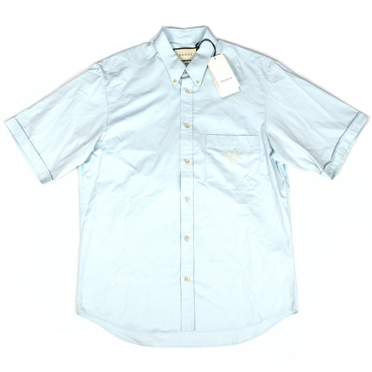 Gucci - Light Blue G.G. Logo S/S Button Down Shirt