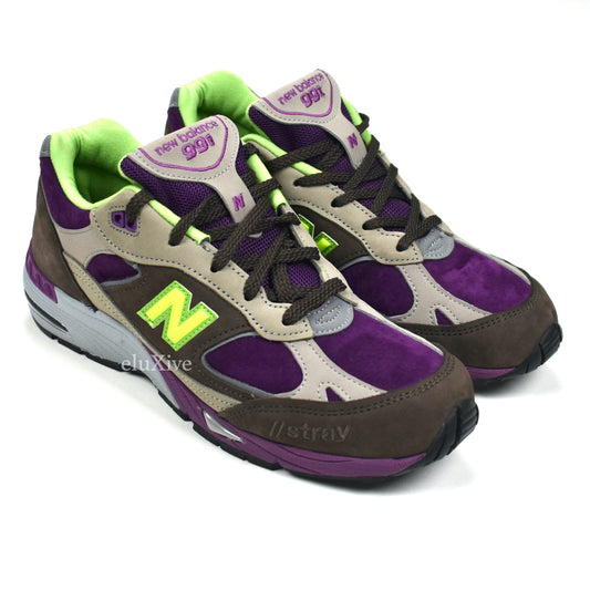 New Balance x Stray Rats - 991 Made in UK Sneakers (Purple/Brown)