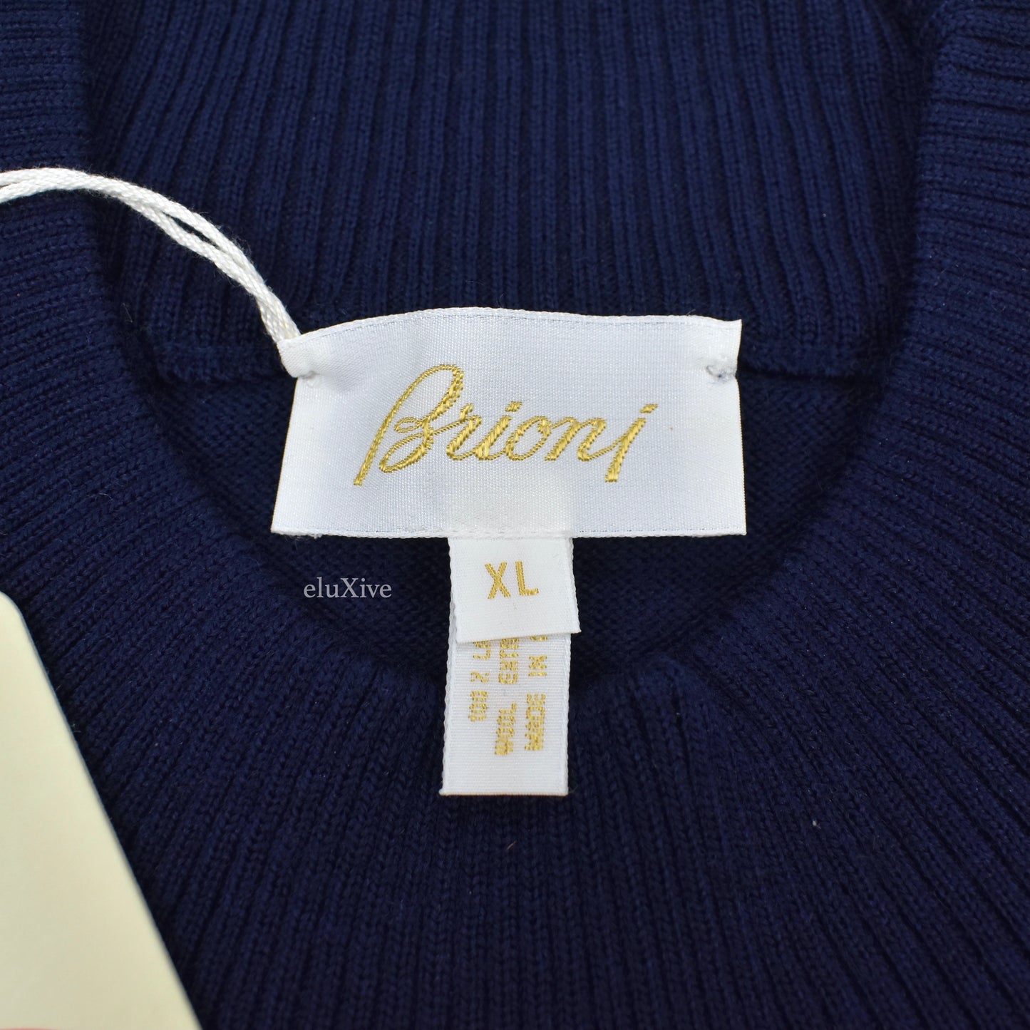 Brioni - Navy Diamond Knit Wool Sweater