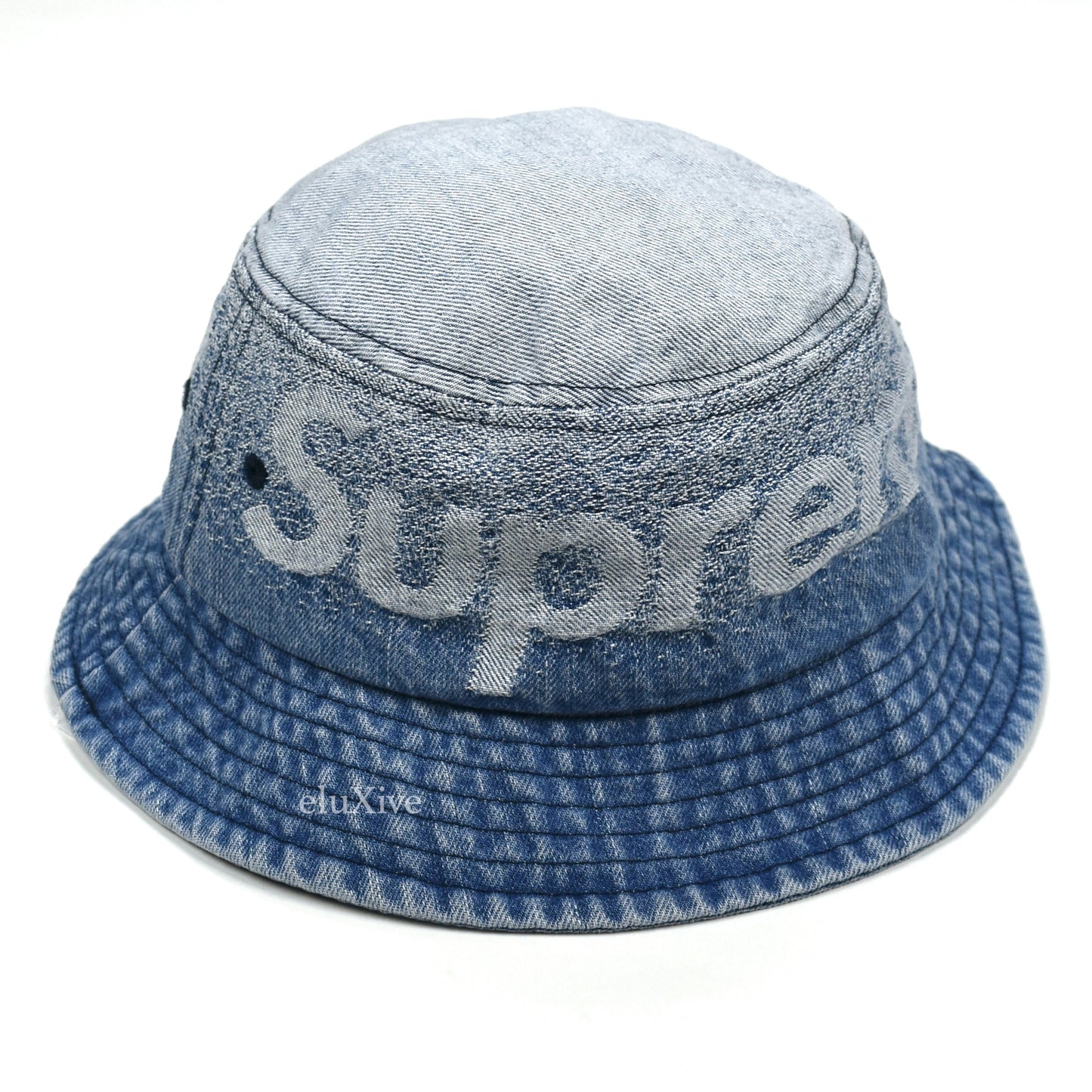 Supreme - Fade Jacquard Denim Logo Bucket Hat (Blue)